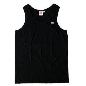 Lacoste Men’s Slim Fit Cotton Tank Top - Size 4 (Medium) - Black